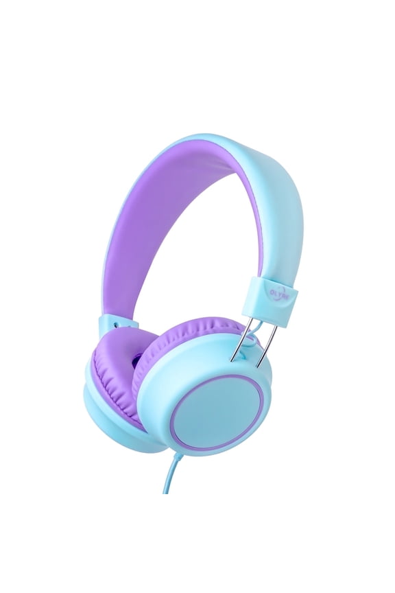Kids Headphones for School Entertainment Travel, Lightweight Foldable Stereo Wired Toddler Headphones for Kids with HD Microphone for Boys Girls for Computer Tablet Smartphone Green