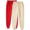 thumbnail image 1 of Olyvenn 2-Pack Sweatpants for Womens Plus Size Baggy Joggers Unisex Sport Athletic Workout Pants Plain Drawstring Trousers Khaki 4, 1 of 2