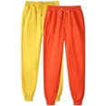 thumbnail image 1 of Olyvenn 2-Pack Sweatpants for Womens Plus Size Baggy Joggers Unisex Sport Athletic Workout Pants Plain Drawstring Trousers Orange 10, 1 of 2