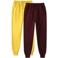 thumbnail image 1 of Olyvenn 2-Pack Sweatpants for Womens Plus Size Baggy Joggers Unisex Sport Athletic Workout Pants Plain Drawstring Trousers Wine 6, 1 of 2