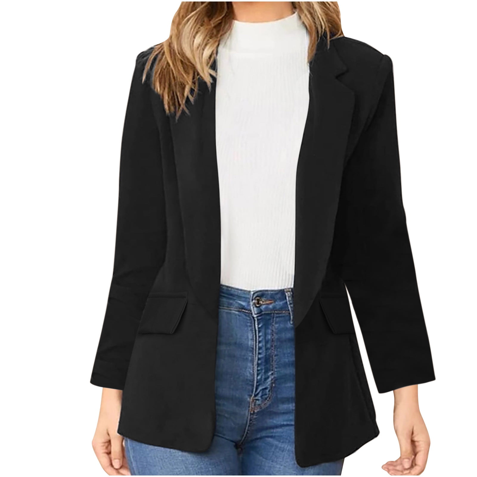 Olyvenn 2022 Women Business Attire Solid Color Long Sleeve Cardigan Women  Tops Plus Size Loose Casual Top Jacket Coat Wine XXL 