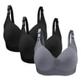thumbnail image 1 of Olyvenn 3 PCS Women's Lightly Padded Everyday Bras Full Coverage Wirefree Comfort Bras with Adjustable Straps Gray 42/95, 1 of 3