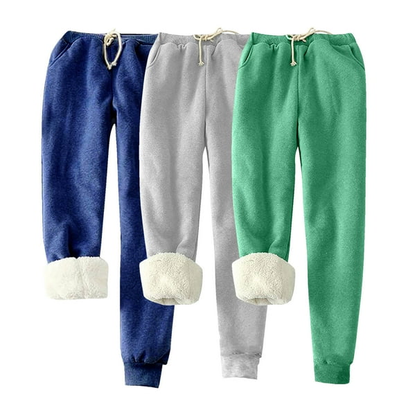 Olyvenn 3 Packs Winter Fleece Lined Leggings Women High Waisted Plush Warm Thermal Pants Thick Woolen Leggings Tights Gray 8