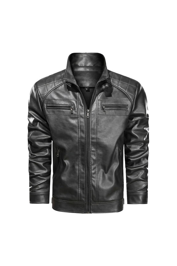 Cafe Racer Distressed Mens Lambskin Leather Jacket - Genuine Men Leather Jacket - Mens Leather Biker Jacket Black 4