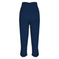 thumbnail image 1 of Olyvenn Capri Leggings for Women High Waist Button Yoga Pants Stretchy Knee Length Workout Capris Lightweight Cropped Tights Navy L, 1 of 5