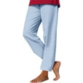thumbnail image 1 of Olyvenn Casual Cotton Linen Pants Women Elastic High Waist Drawstring Tapered Leg Joggers Trousers Summer Beach Lounge Pants Sky Blue L, 1 of 7
