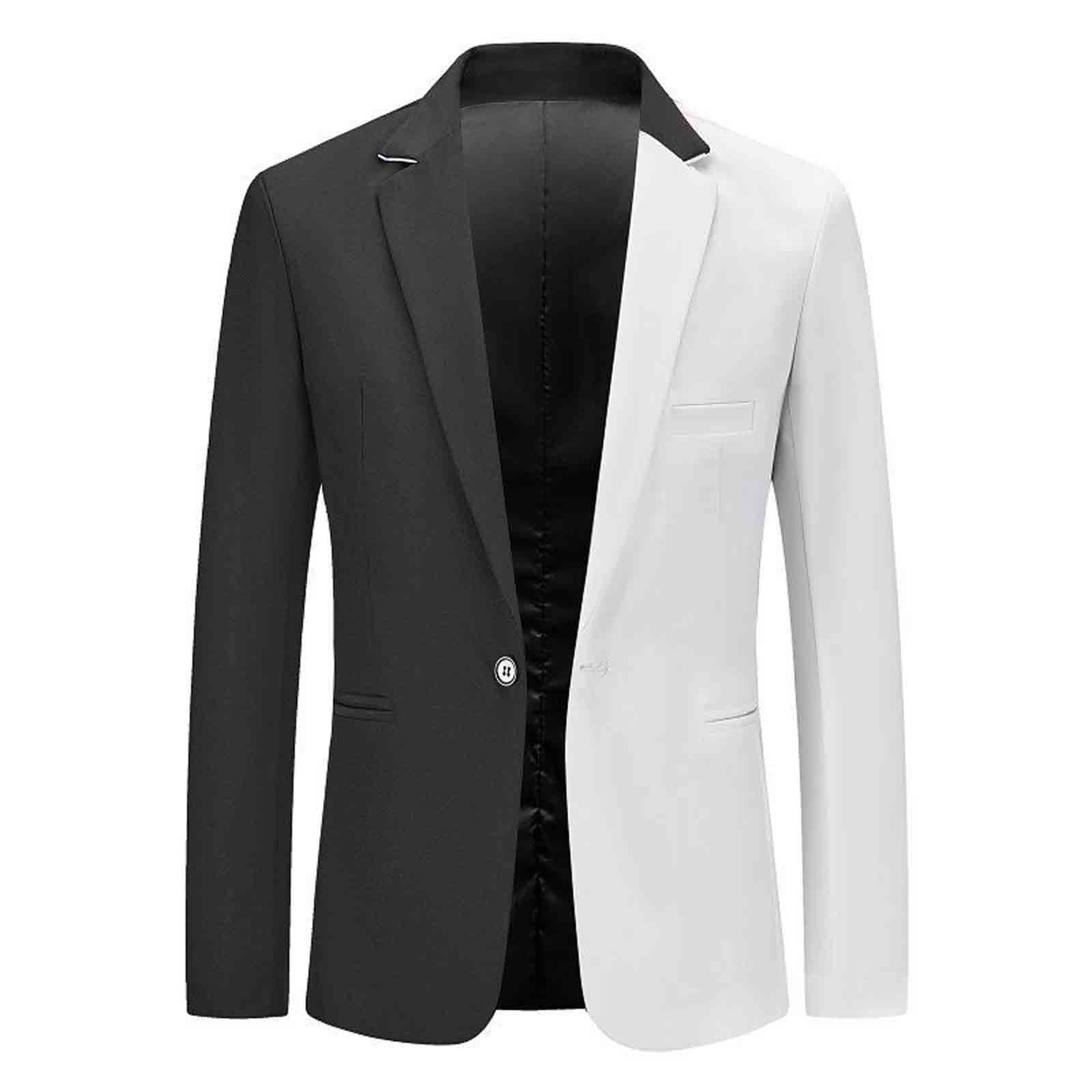 Half black half white blazer hotsell