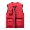 thumbnail image 1 of Olyvenn Trendy Men's Fall Outdoor Travel Photographer's Vest Mesh Breathable Quick Dry Vest with Multiple Pockets Red 16, 1 of 8