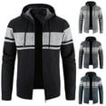 thumbnail image 1 of Olyvenn Trendy Men's Fashion And Winter Stand Collar Sweater Casual Fleece Jacket Fleece Puffer Jacket Thick Cotton Padded Overcoat Black 14, 1 of 4