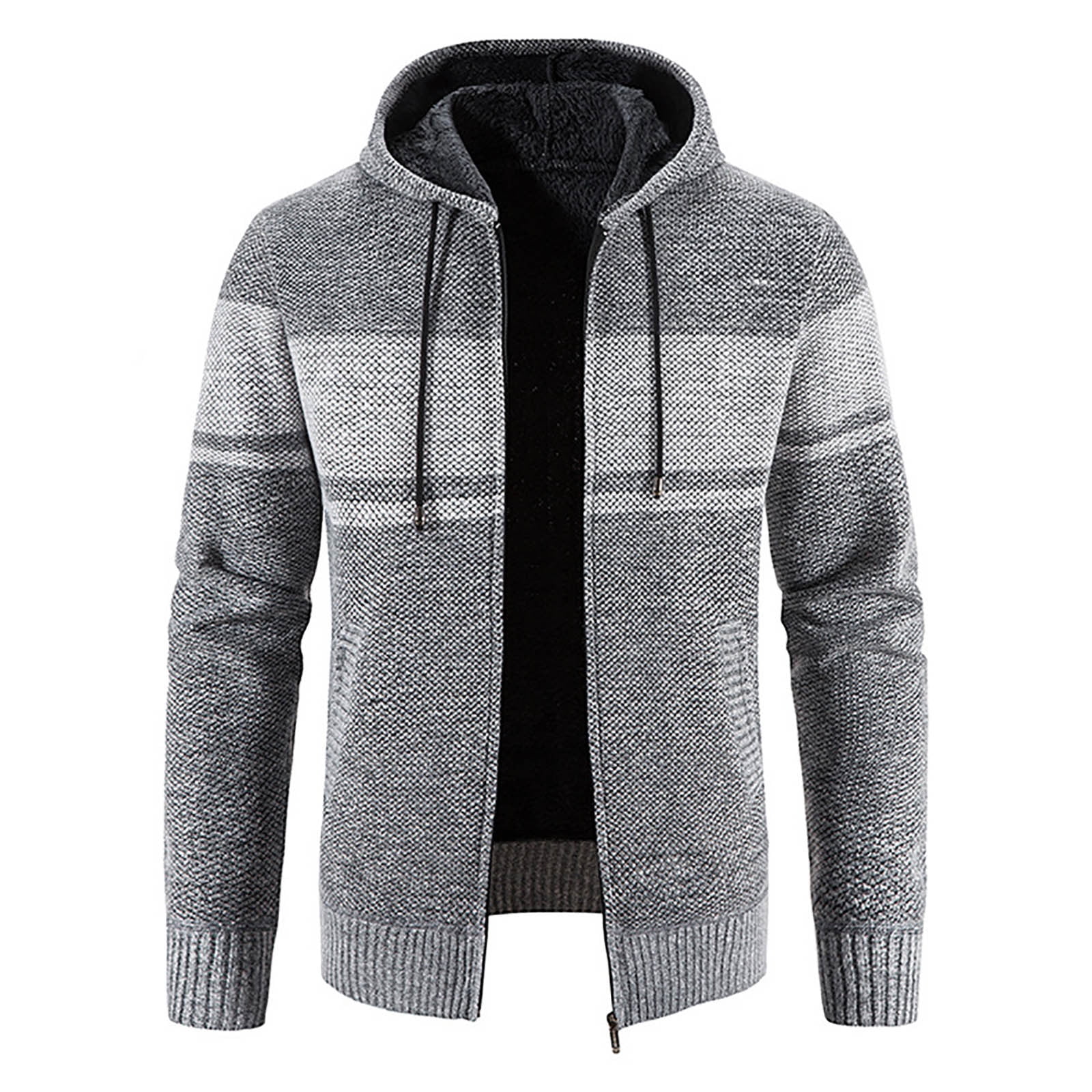 Olyvenn Clearance Men's Patchwork Color Cardigan Long Sleeve Hooded Casual  Blouse Tops Coat Winter Warm Long Sleeve Hooded Fleece Puffer Jacket Thick  Cotton Padded Overcoat Dark Gray 10 