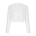thumbnail image 1 of Olyvenn Trendy Women's Solid Cropped Bolero Shrug Long Sleeve Open Front Cardigan Office Work Jacket Outwear White 10, 1 of 6
