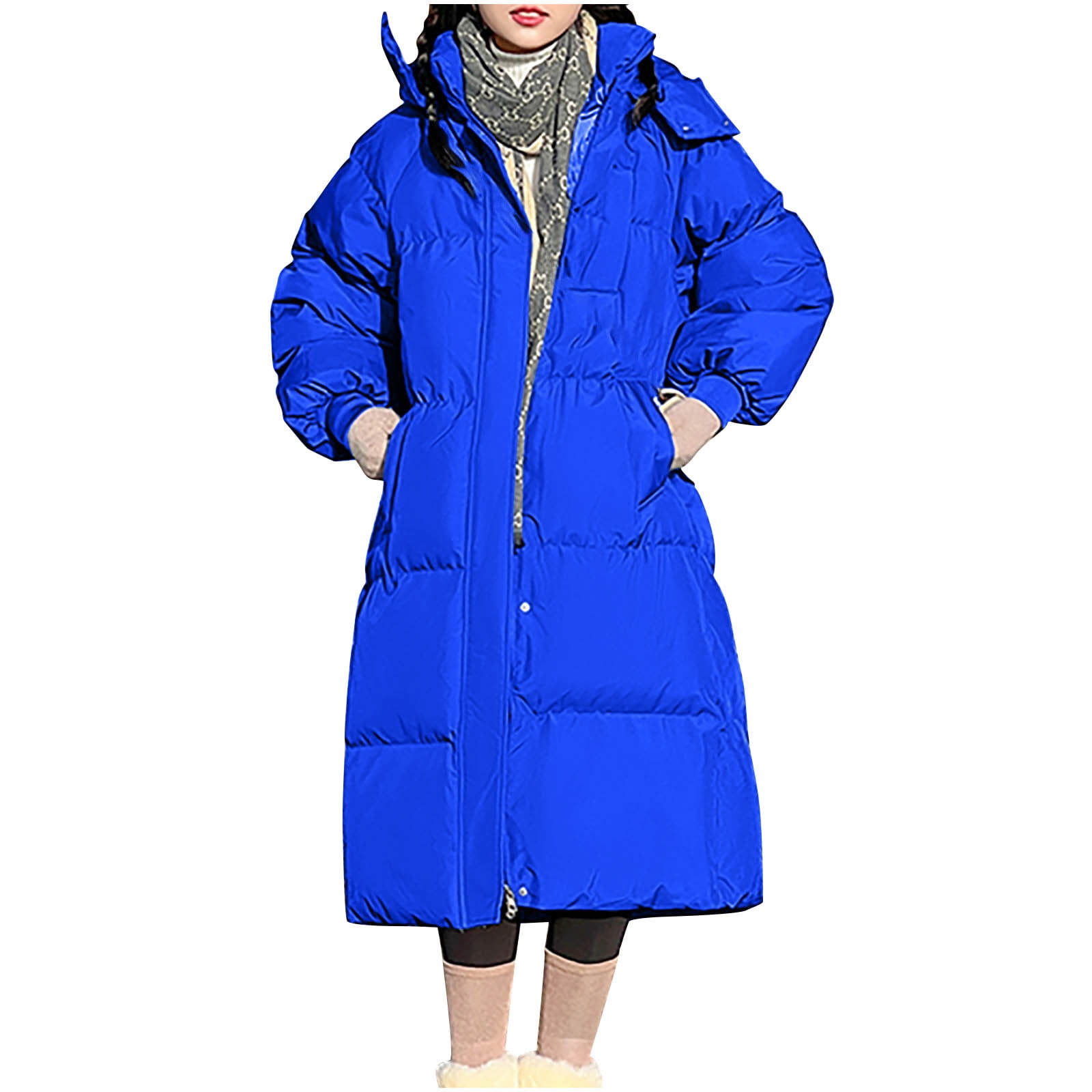 Olyvenn Deals Comfy Women's Winter Long Hoodedd Cotton Jacket Thick