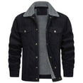 thumbnail image 1 of Olyvenn Stylish Men's Corduroy Jacket Sherpa Lined Fleece Trucker Jackets Cotton Turn-down Collar Jacket Warm Winter Coat Dark Gray 8, 1 of 1