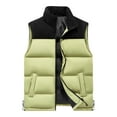 thumbnail image 1 of Olyvenn Deals Men's Puffer Vest Loose Fit Casual Stand Collar Quilted Coat Zip Up Sleeveless Outdoor Jacket Fall Fashion Clothing Green 10, 1 of 1