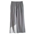 thumbnail image 1 of Olyvenn Stylish Women Casual Color Pockets Buttons Elastic Waist Comfortable Straight Pants Trendy Dressy Casual Full Length Pants for Women Gray 6, 1 of 3