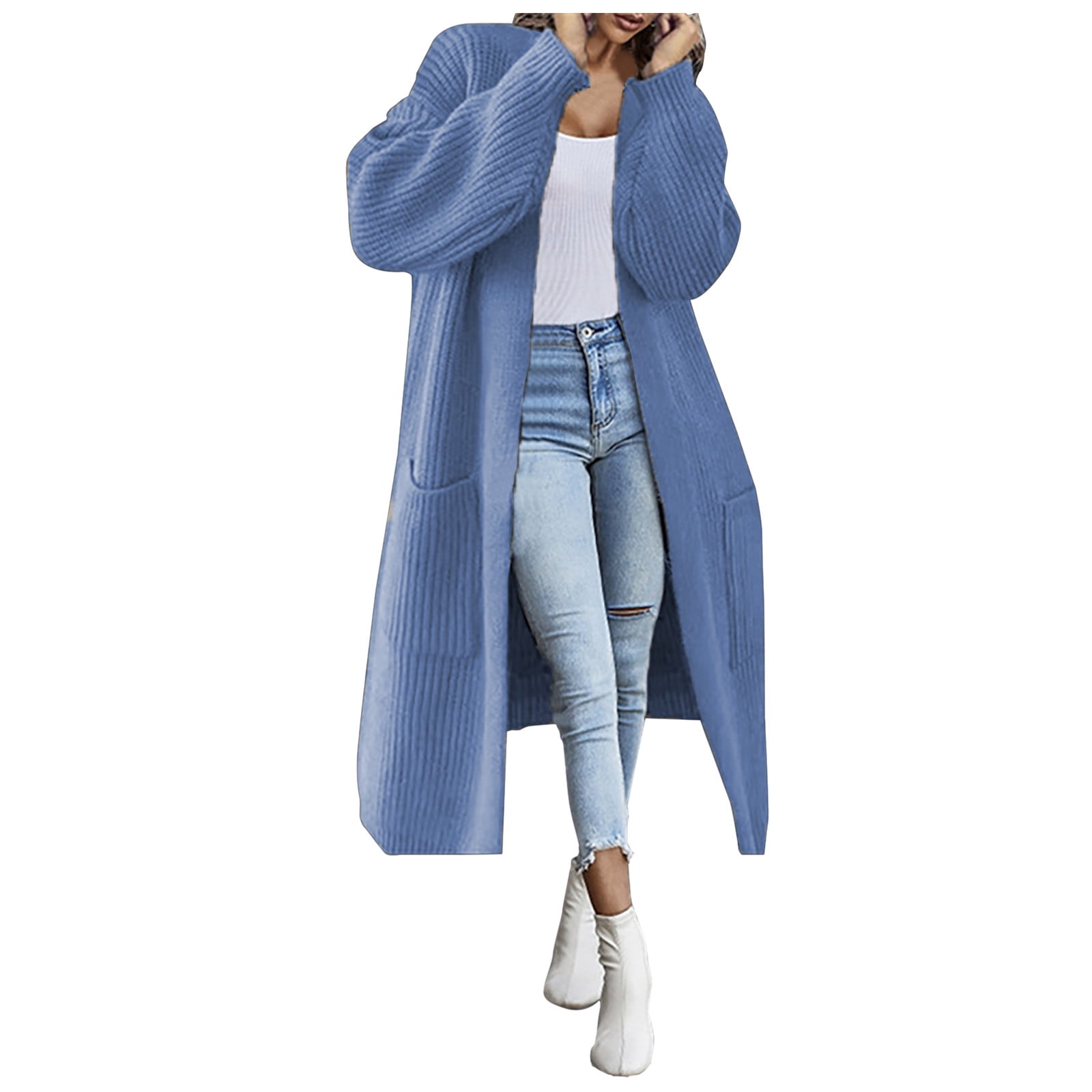 トップス UND SOLID LONG STRAIGHT KNIT CARDIGAN Olyvenn Stylish Women Casual Solid Knitting Loose Cardigan