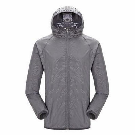 Olyvenn Stylish Women Men Windproof Jacket Outdoor Bicycle Sports Quick Dry Windbreaker Coat Top Winter Fall Anoraks for Women Trendy Gray XXL