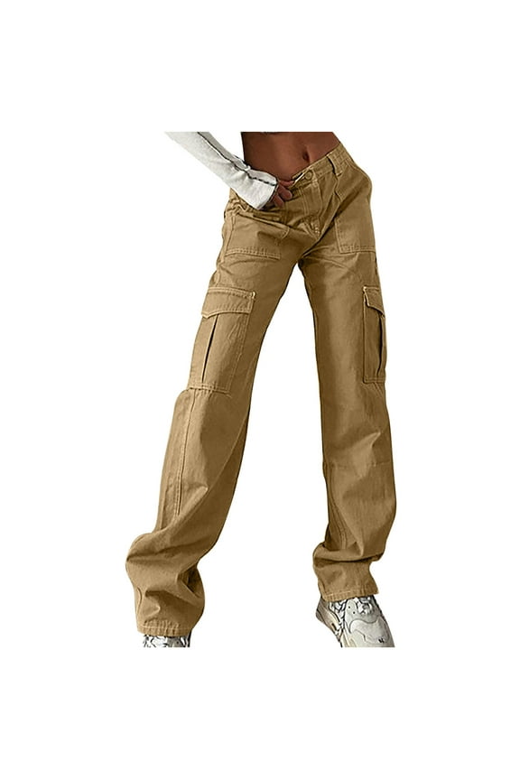 Stylish Women's Bottoms Fashion Full Length Trousers Jeans Denim Pants For Girls Solid Color Comfy Lounge Casual Pants Female Leisure Brown 4