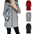 thumbnail image 1 of Olyvenn Stylish Women's Casual Fashion Color Long Sleeved Hooded Sweater Jacket Winter Fall Casual Outwear Jackets for Women Trendy Black 4, 1 of 7