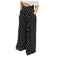 thumbnail image 1 of Olyvenn Stylish Women's Oversized Casual Pants Wide Leg Flowy Pants for Business Polka Dot Lightweight High Waist Gifts for Ladies Love Black 14, 1 of 7