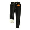 thumbnail image 1 of Olyvenn Stylish Women's Printed Bottom Pants, Lamb Fleece Pockets, Elastic Tie Up, Thickened Plush, Warm And Sanitary Pants Loose Trousers Full Length Pants for Women Black 14, 1 of 5