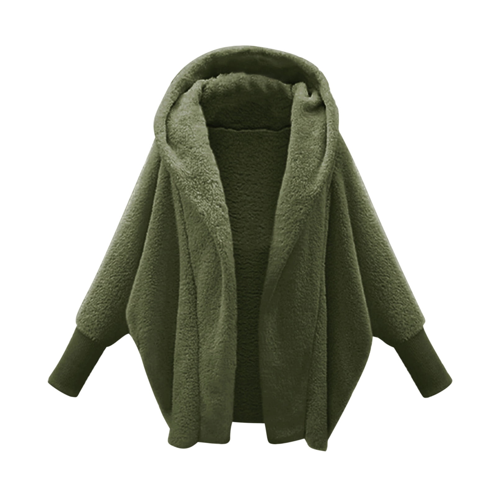 Olyvenn Fashion 2023 Trendy Womens Warm Faux Coat Jacket Winter Solid Long  Sleeve Hooded Outerwear Cold Weather Thicken Furry Lined Thermal Down  Jackets Army Green 6 