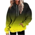 thumbnail image 1 of Olyvenn Fashion Ombre Tie Dye Hoodies for Teen Girls, Womens Casual Long Sleeve Hooded Pullover Gradient Baggy Sweatshirts Yellow M, 1 of 4