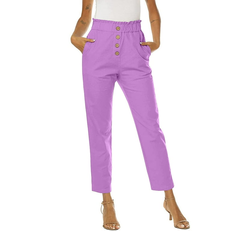 Olyvenn Fashion Women Plus Size Summer Casual Solid Elastic Waist Full  Length Long Pants Pocket Loose Pants Young Adult Love 2023 Female Fashion