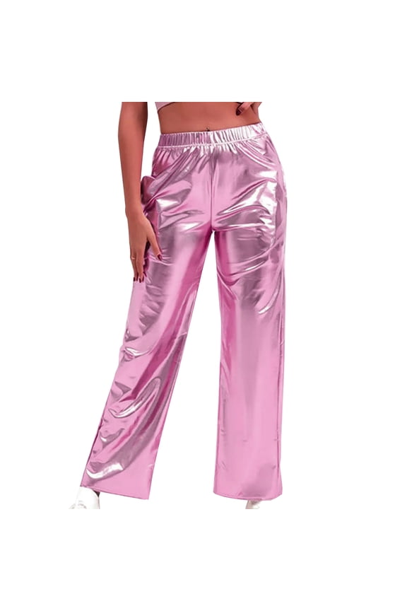 Fashion Womens Elastic Waist Full Length Long Pants Thin Stretch Skinny Solid Pocket Trousers Young Adult Love 2023 Female Fashion Pink 4