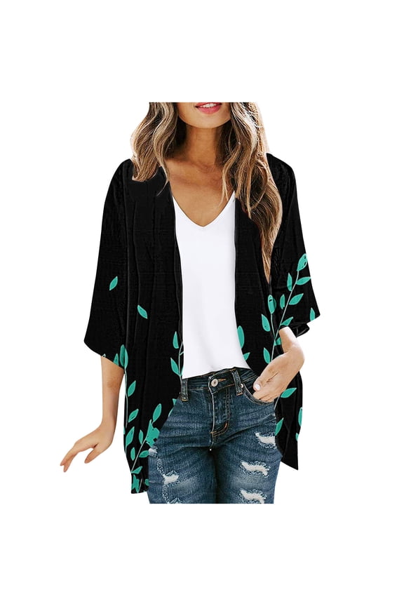 Fashionable Ladies' Cardigans Printed Jackets Casual Lightweight Comfortable Soft Fabric Long Sleeve Ideal for Spring and Summer Home Daily Wear Multicolor XL
