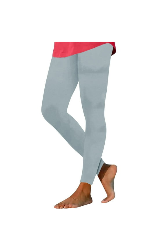 Fleece Lined Leggings Women Short Fuzzy Tummy Control High Waisted Soft Yoga Pants Winter Thermal Warm Leggings Silver S