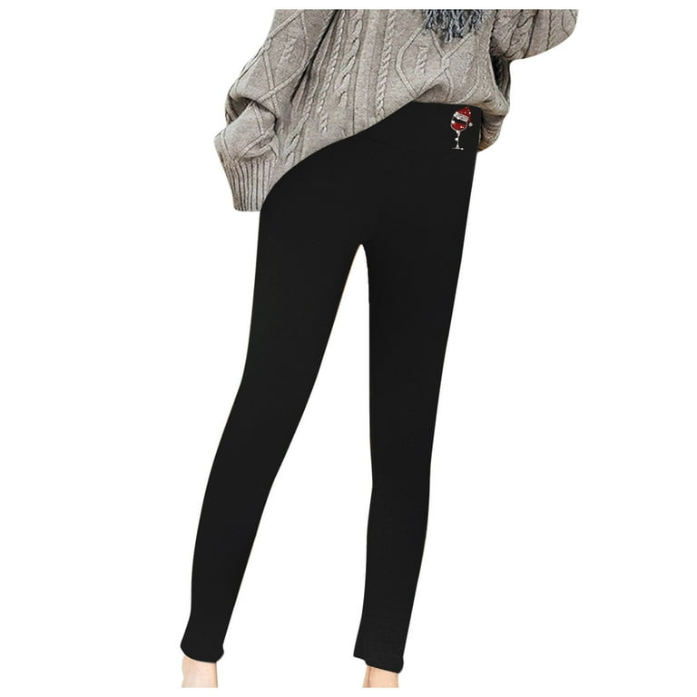  Fleece Lined Winter Warm Leggings For Women Thick Thermal  Velvet Tights Black X-Large/XX-Large