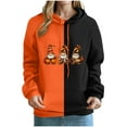 thumbnail image 1 of Olyvenn Funny Pumpkin Gnome Graphic Kangaroo Pocket Hoodie Women Pumpkin Thanksgiving Sweatshirts Color Block Fall Pullover Tops Orange L, 1 of 3