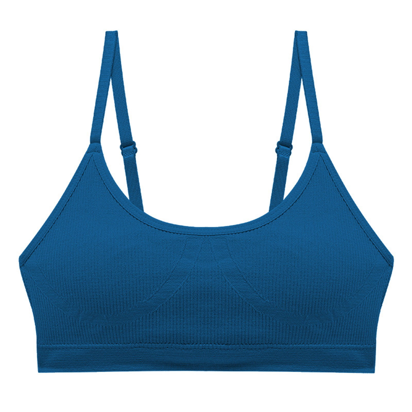 Olyvenn Girls Seamless Ribbed Sports Bra with Removable Pads