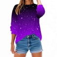 thumbnail image 1 of Olyvenn Glitter Sweatshirt for Women 2025 Fall Fashion Pullover Tops Casual Crew Neck Long Sleeve Halloween Christmas Shirts Black L, 1 of 7