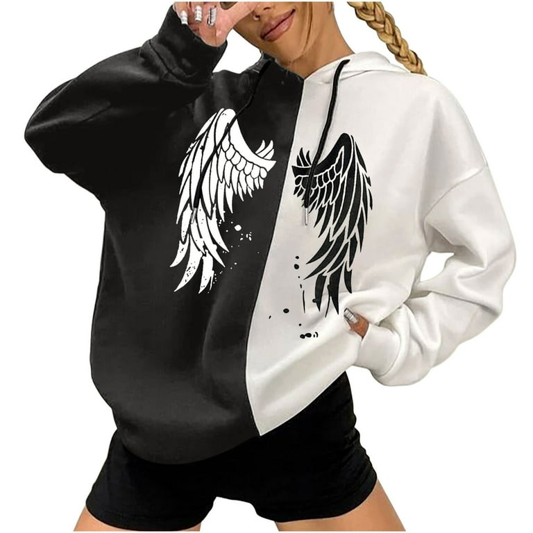 Angel wing hoodie plus size hot sale