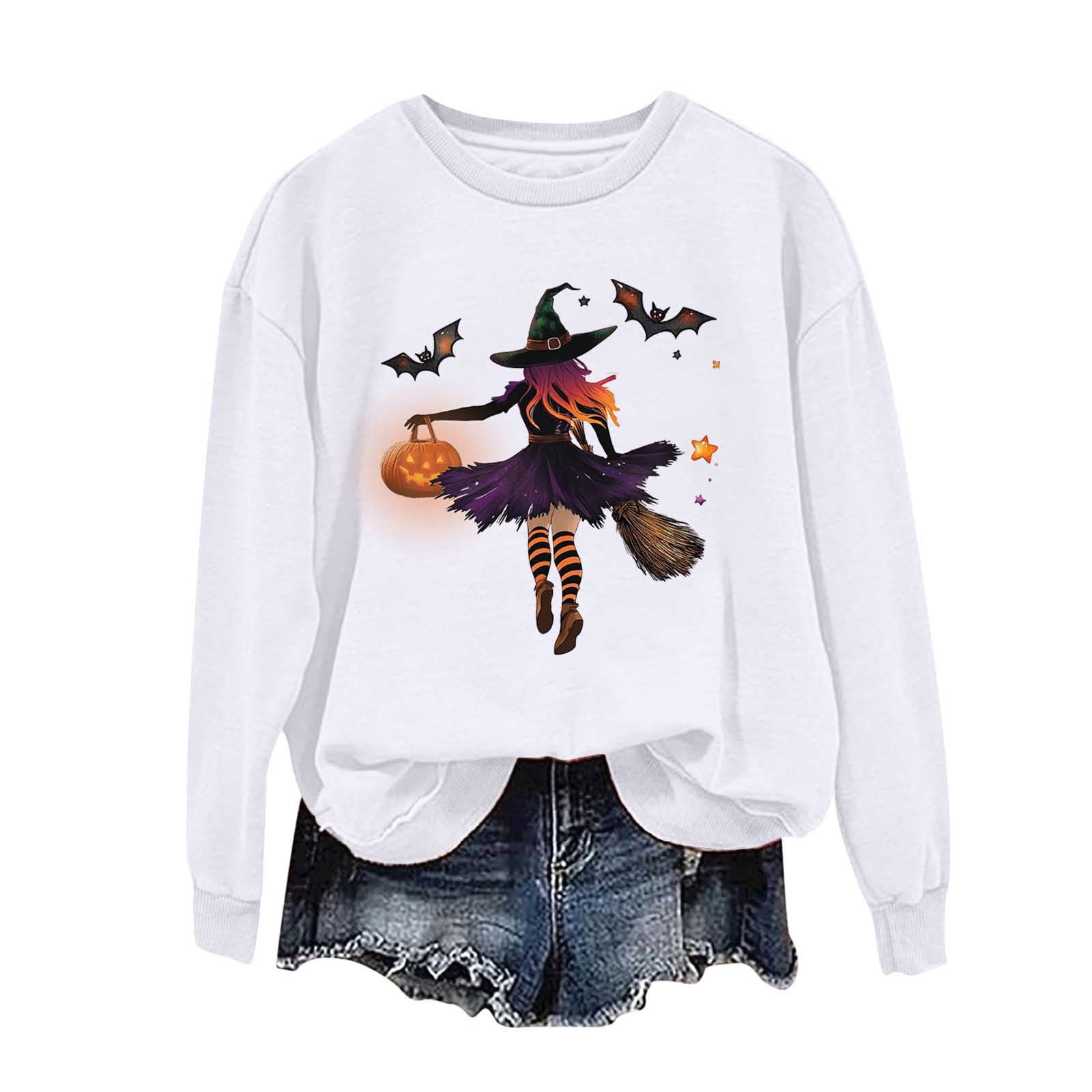 Olyvenn Halloween Crewneck Sweatshirt Women Halloween
