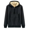thumbnail image 1 of Olyvenn Heavyweight Sherpa Lined Fleece Hoodie Sweatshirts for Men Winter Plus Size Jacket Zip Up Hoodie Drawstring Long Sleeve Fleece Lined Coat Black 14, 1 of 6