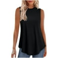thumbnail image 1 of Olyvenn High Neck Tank Tops for Women Loose Fit Sleeveless Top Summer Clothes Womens Tunic Tops to Wear with Leggings Black XXL, 1 of 7