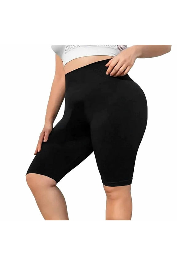 High Waisted Biker Shorts for Women Stretch Butt Lifting Tummy Control Fit Athletic Workout Running Yoga Gym Shorts Black XXXL