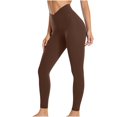 thumbnail image 1 of Olyvenn High Waisted Leggings for Women - Soft Opaque Slim Tummy Control Printed Pants for Running Cycling Yoga Brown L, 1 of 7