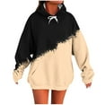 thumbnail image 1 of Olyvenn Hoodies for Women Aesthetics Cute Long Sleeve Sweatshirt Contrasting Color Casual Pullover Tops Fall Fashion Clothes Beige XXL, 1 of 5
