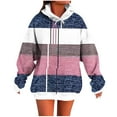thumbnail image 1 of Olyvenn Hoodies for Women Fall Fashion Striped Pullover Tops Casual Color Block Cute Long Sleeve Sweatshirts with Pockets Hot Pink L, 1 of 5