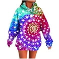 thumbnail image 1 of Olyvenn Hoodies for Women Trendy Graphic Sweatshirts Long Sleeve Oversized Hoodie Soft Tie Dye Sweatshirt with Pocket Purple L, 1 of 5