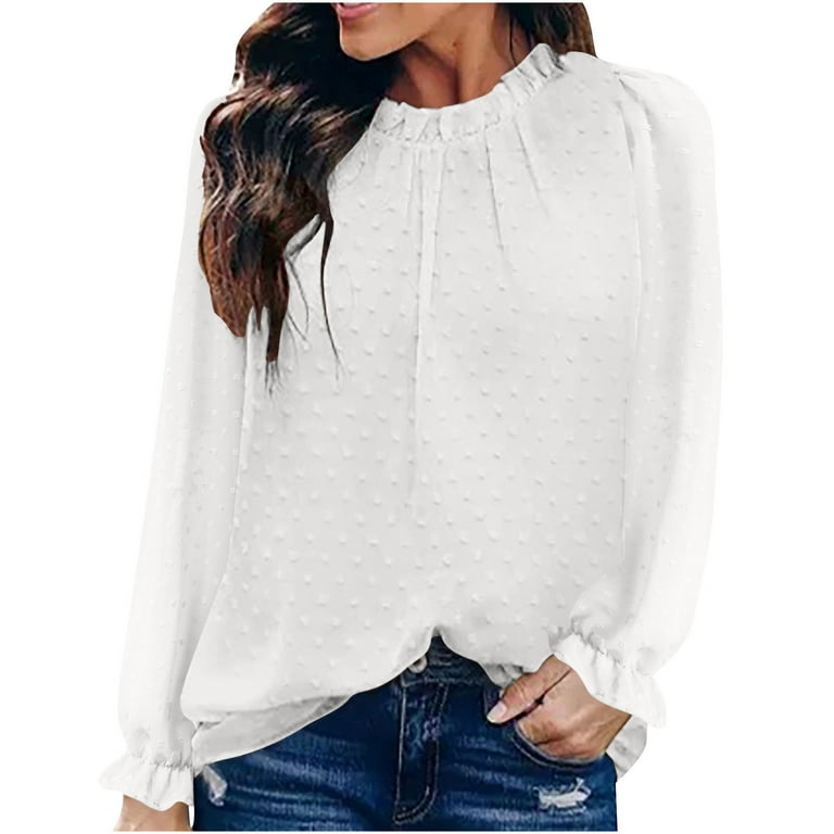 Casual Long sleeve Bell-sleeve Solid Color Plus size Tops Casual Long sleeve Bell-sleeve Solid Color Plus size Tops