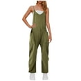 thumbnail image 1 of Olyvenn Jumpsuit for Women Dressy Casual Loose Sleeveless Spaghetti Strap Stretchy Wide Leg Long Pant Romper With Pockets Army Green XXL, 1 of 7