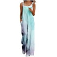 thumbnail image 1 of Olyvenn Jumpsuits for Women 2025 Spring Sleeveless Loose Fit Overalls Gradient Tie Dye Trendy Wide Leg Boho Jumpers Baggy Rompers with Pockets Light Blue 8, 1 of 4