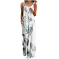 thumbnail image 1 of Olyvenn Jumpsuits for Women Summer Casual Buttons Wide Leg Elegant Flowers Printed One Piece Outfits Loose Fit Multi Pockets Pants Romper Purple 12, 1 of 5