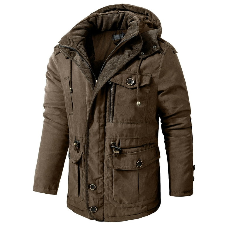 Cotton Plus Velvet Thick Warm Large Size Multi-bag Men's Jacket Cotton Plus Velvet Thick Warm Large Size Multi-bag Men's Jacket