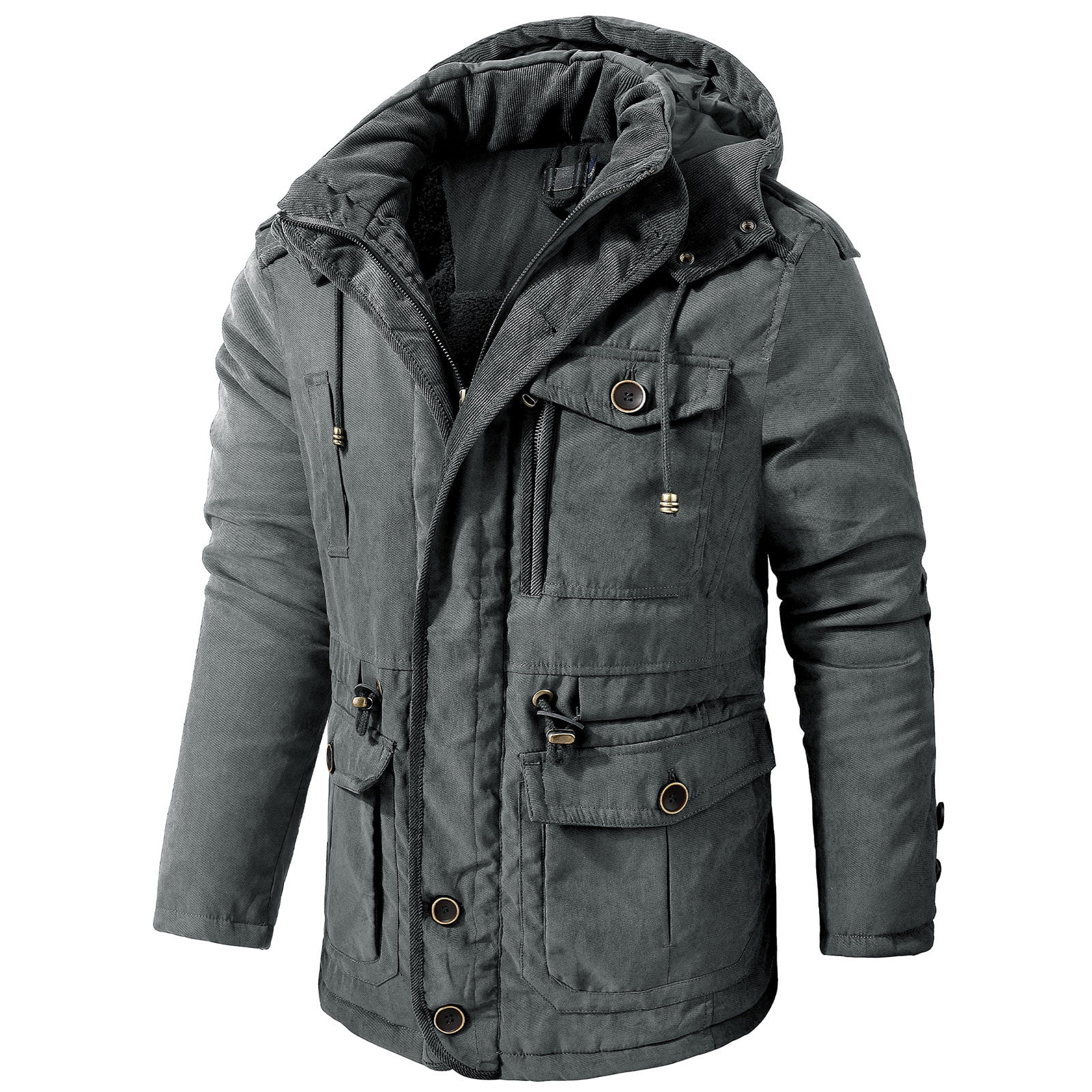 Cotton Plus Velvet Thick Warm Large Size Multi-bag Men's Jacket Cotton Plus Velvet Thick Warm Large Size Multi-bag Men's Jacket